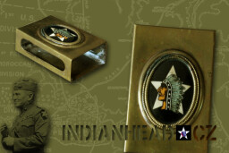 INDIANHEAD.CZ IM40004 US 2ID WWI BRASS MATCHBOOK COVER WITH INDIAN HEAD AND WHITE STAR FROM GERMANY 1919